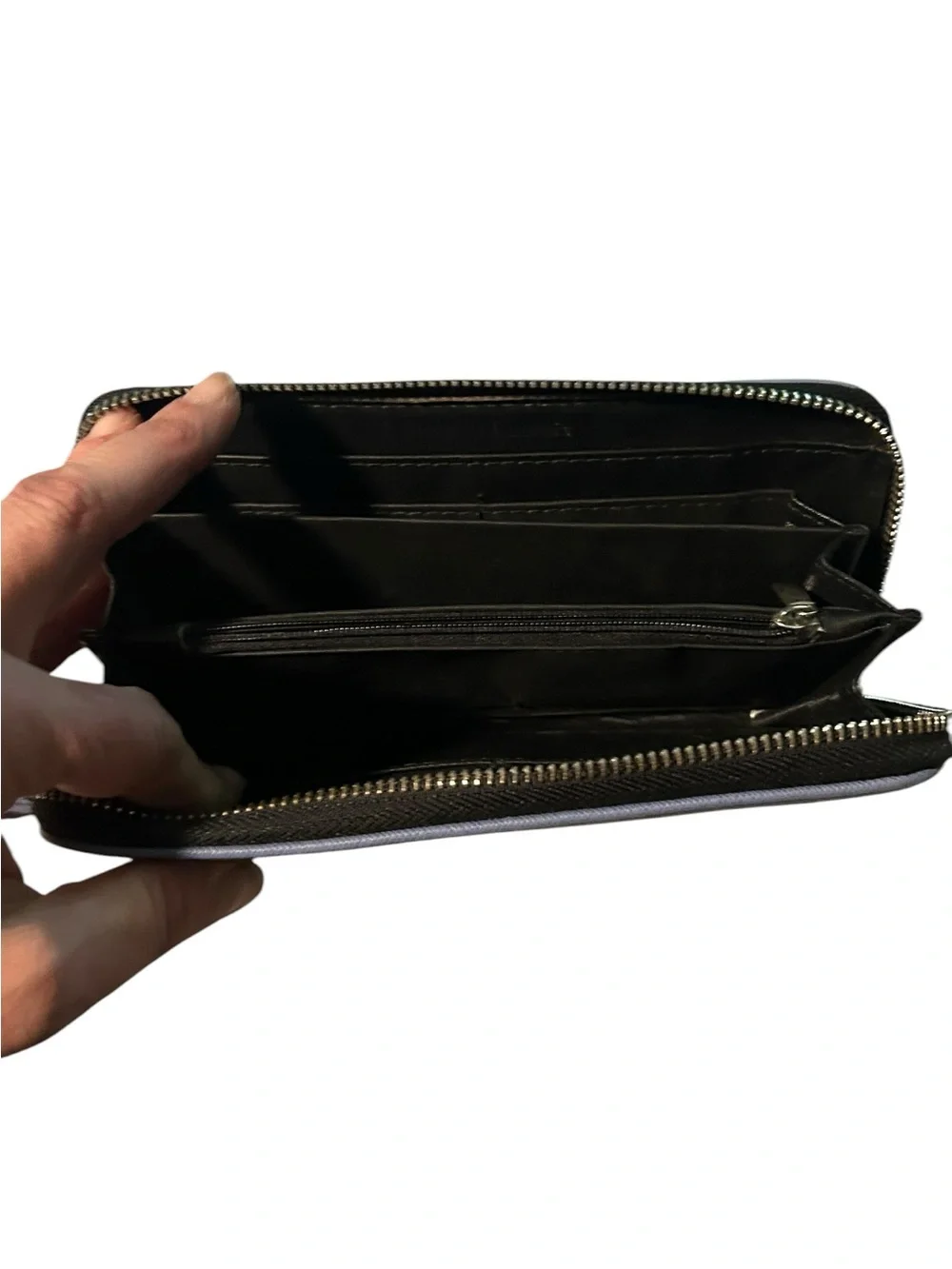 Blue Wristlet Zip Wallet - Compact Women's Organizer